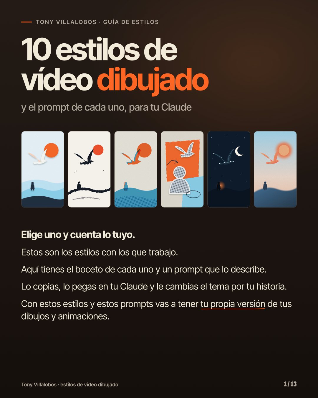 La primera página de la guía. Son trece, una por estilo.